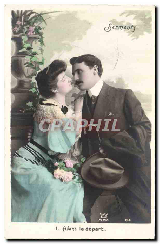 CPA Fantaisie Femme Avant de depart 