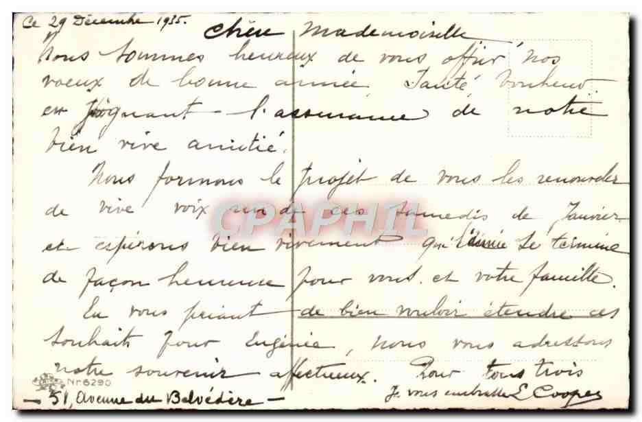 CPA Fantaisie Bonne annee — Rückseite