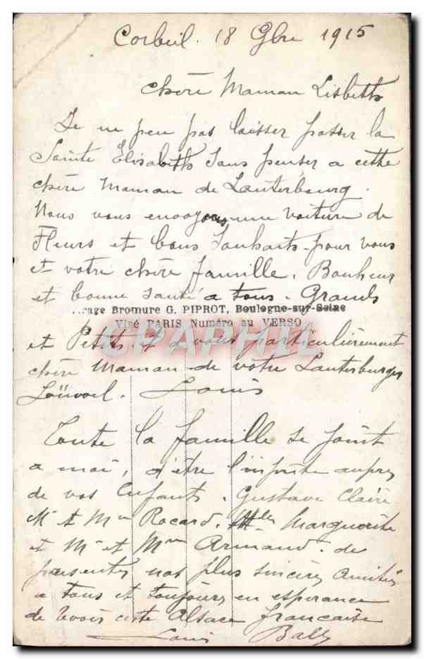 CPA Fantaisie Fleurs — Verso