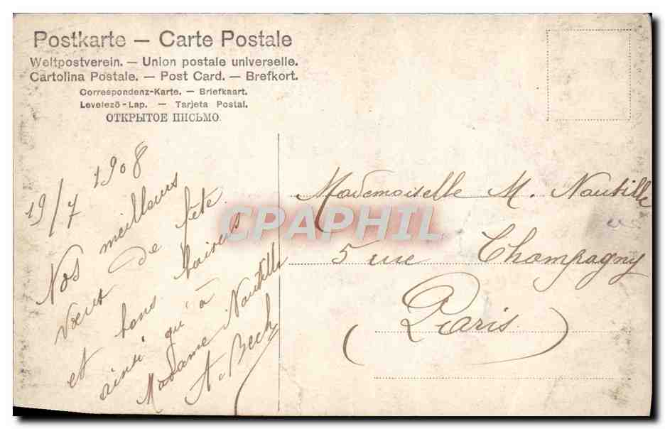 CPA Fantaisie Femme — Verso