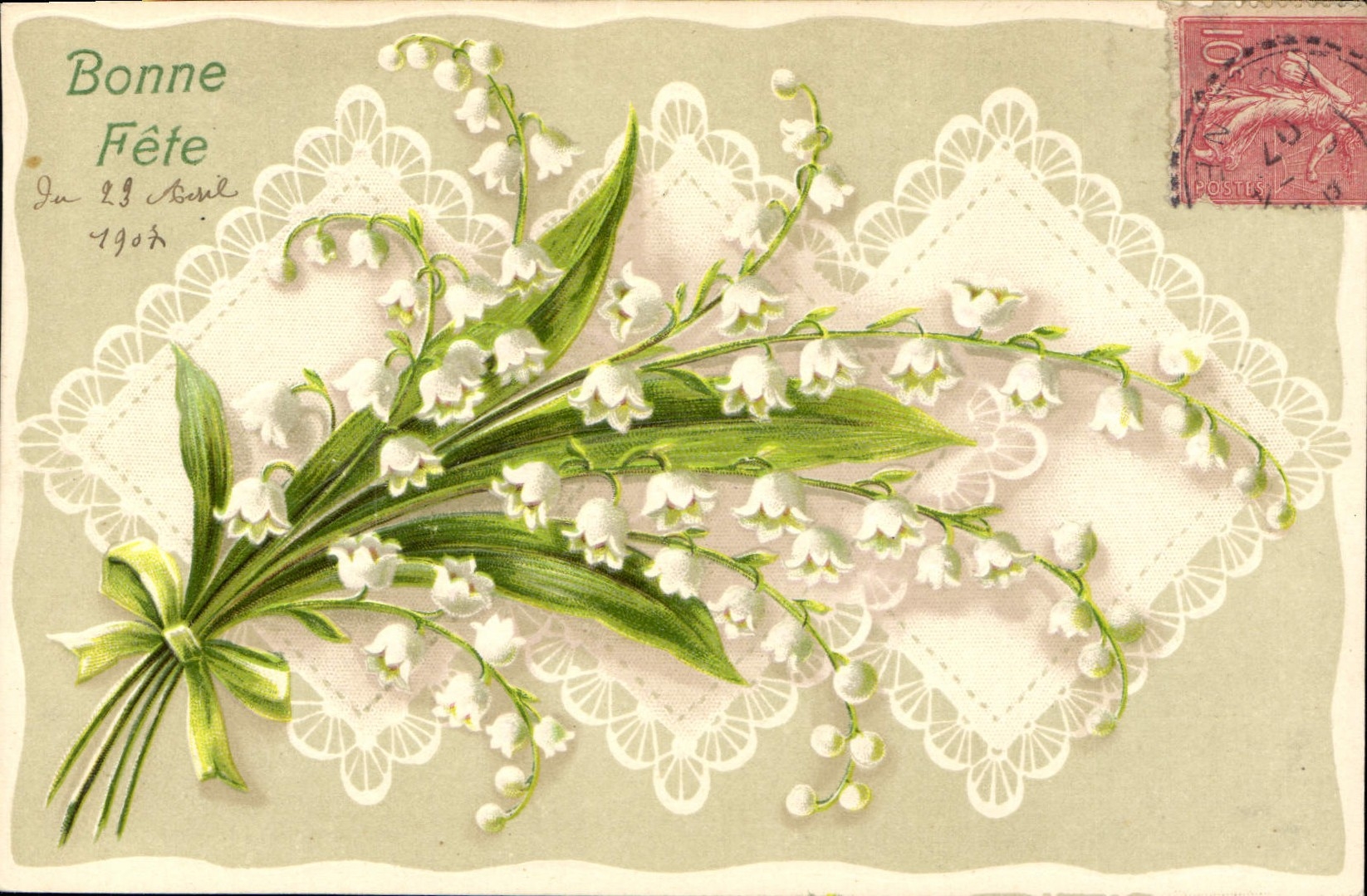 CPA Fantaisie Fleurs Muguet