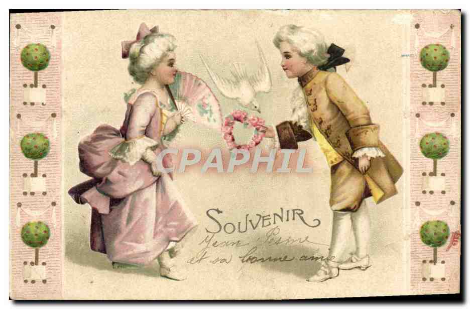 Jeune homme et jeune femme — Souvenir et sa bonne amie — éditeur non visible
