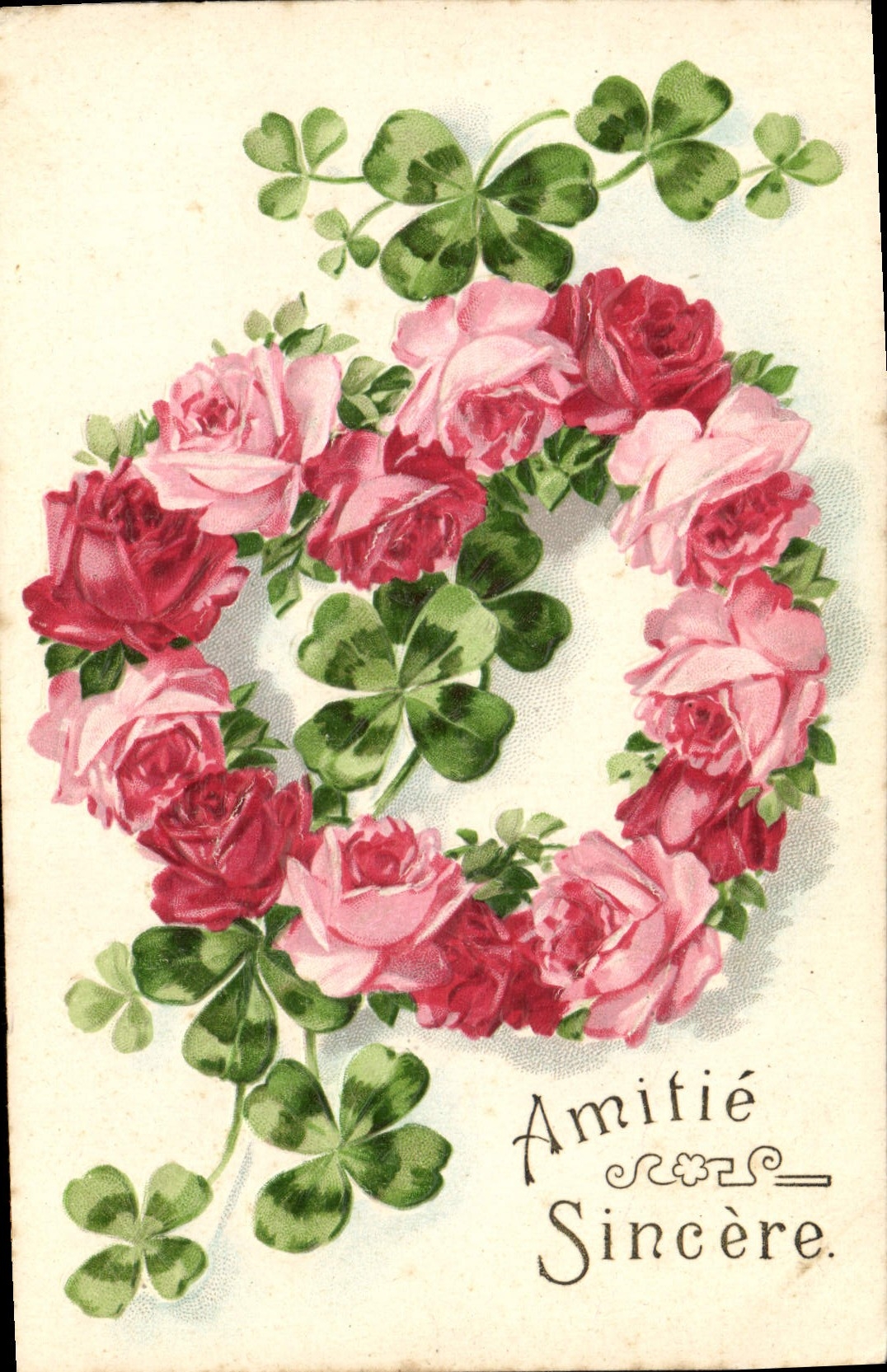 CPA Fantaisie Fleurs Trefles