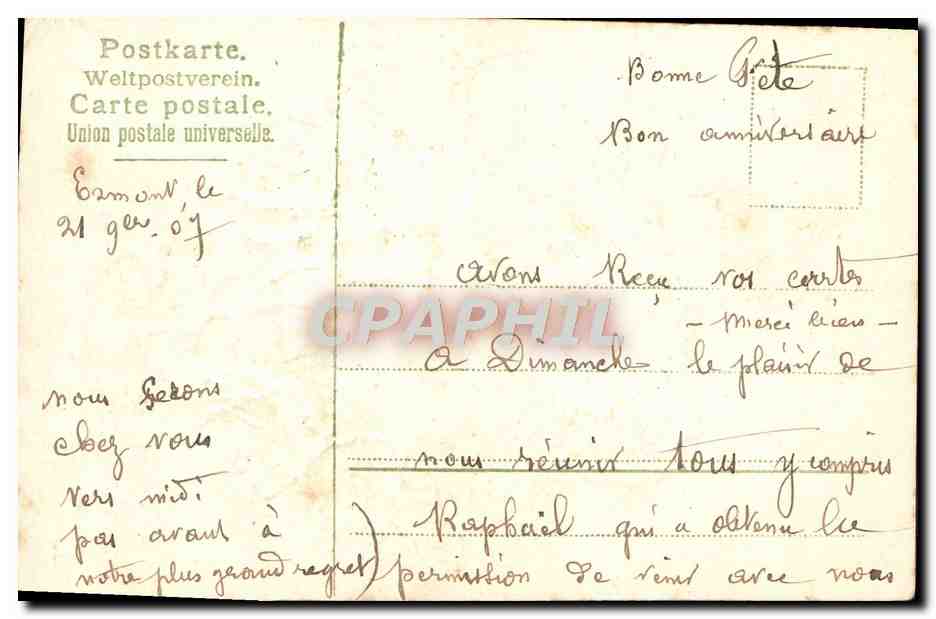 CPA Fantaisie Fleurs Trefles — Back
