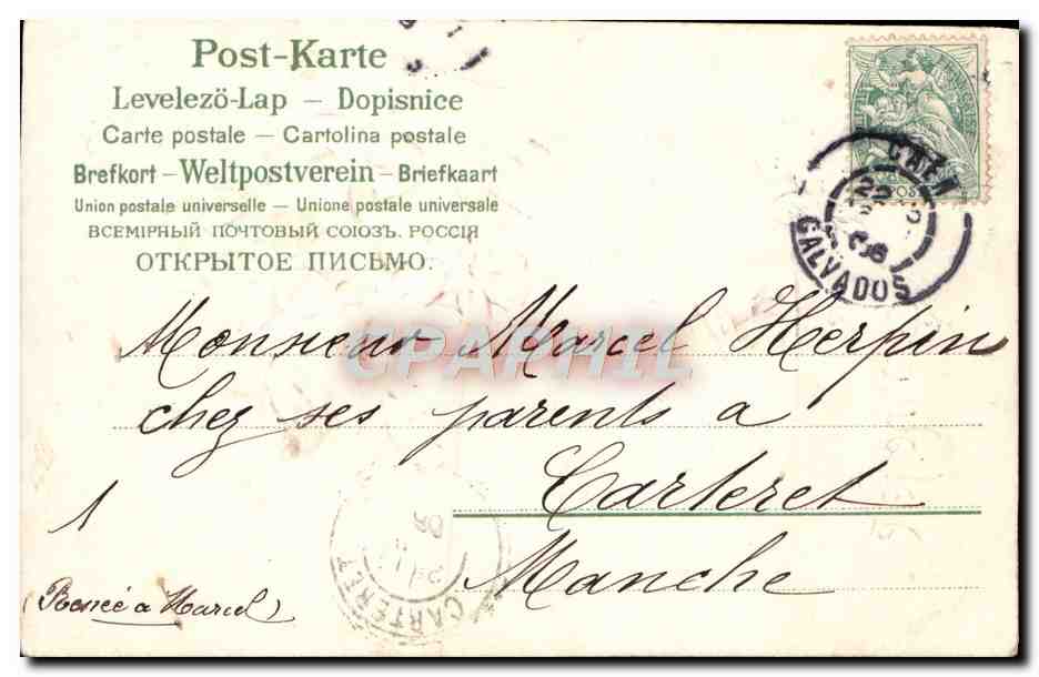 CPA Fantaisie Fleurs Corne d'abondance — Rückseite