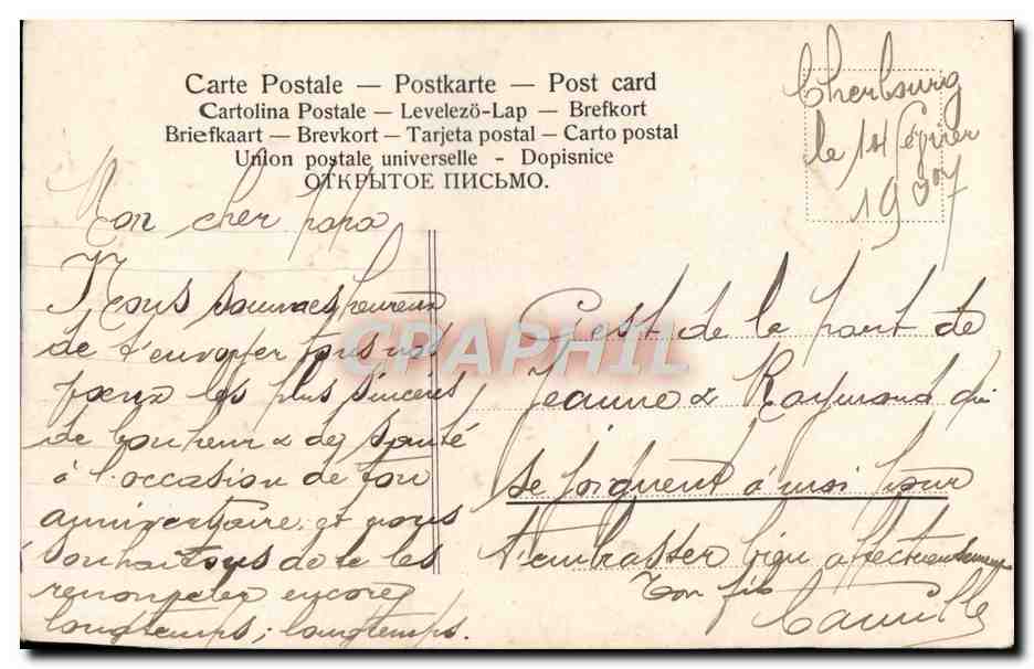 CPA Fantaisie Fleurs — Verso