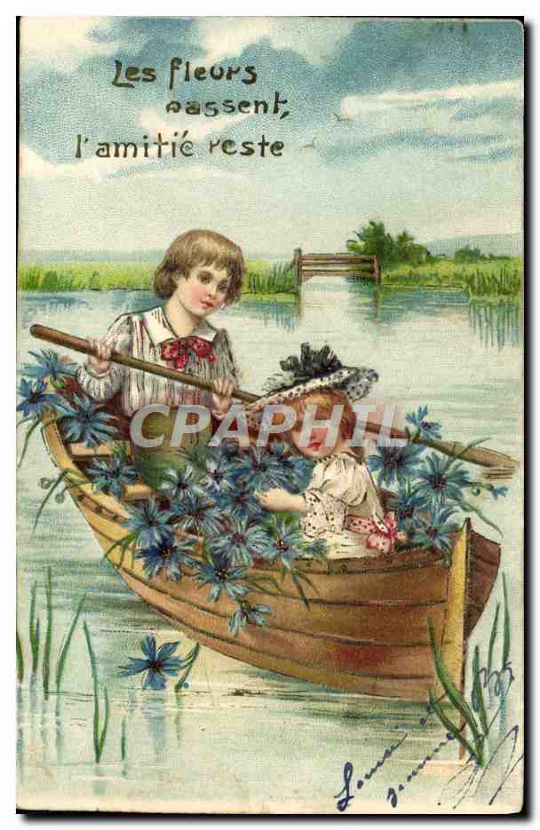 CPA Fantaisie Enfants Bateau
