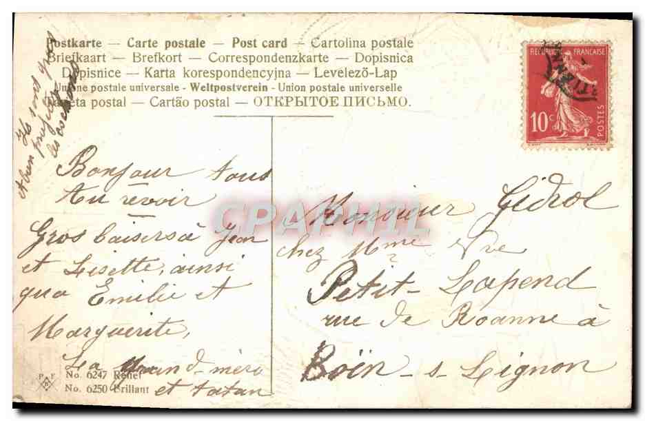 CPA Fantaisie Ange — Rückseite