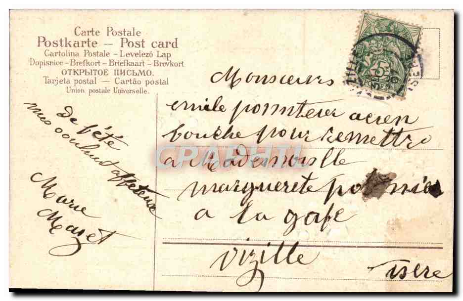 CPA Fantaisie Ange Muguet Colombes — Rückseite