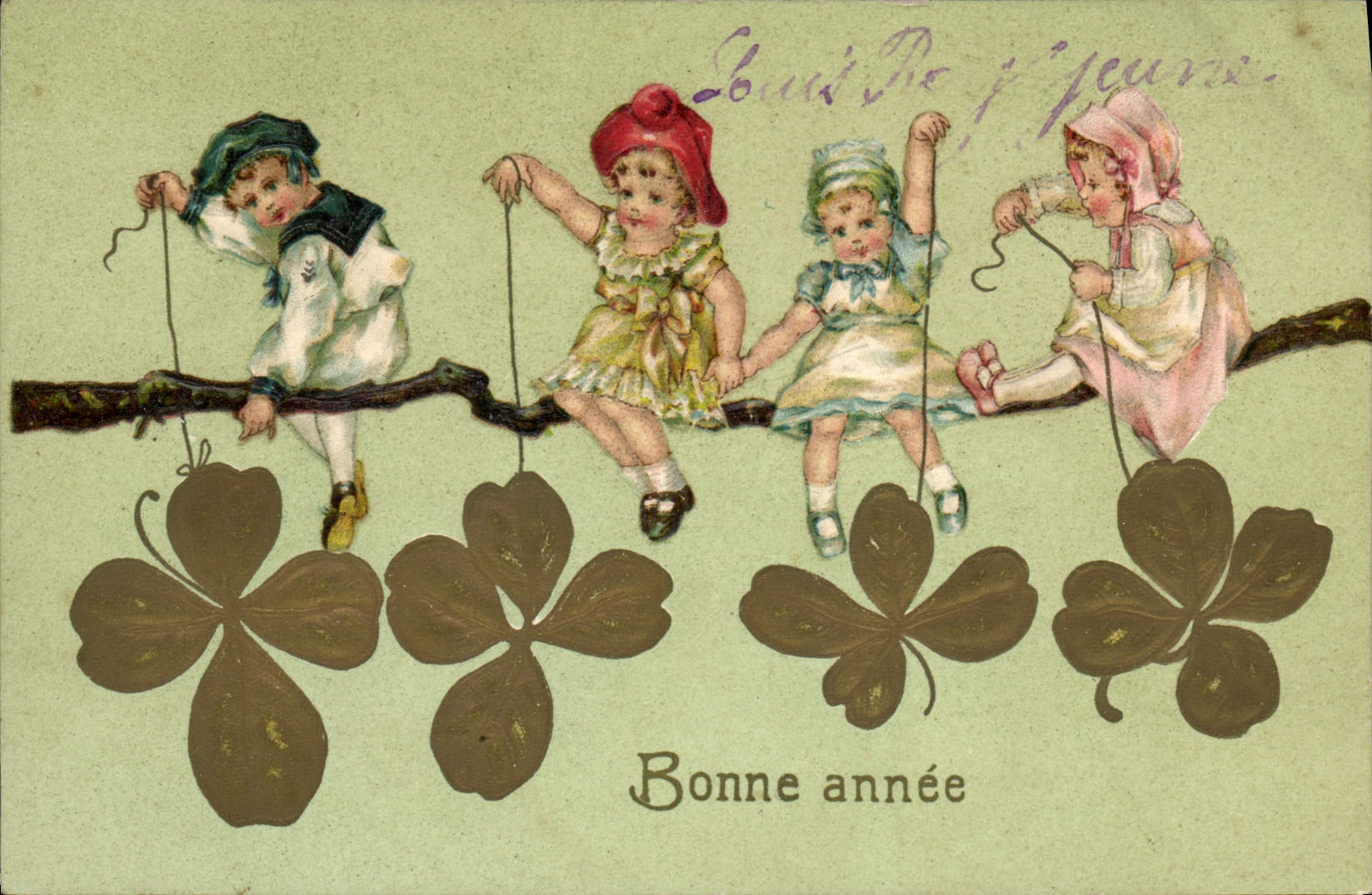 CPA Fantaisie Enfants Trefles