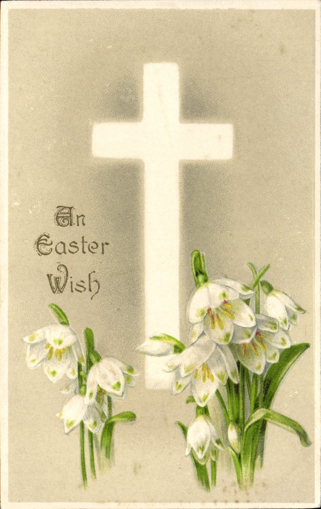 CPA Fantaisie Fleurs Croix Paques