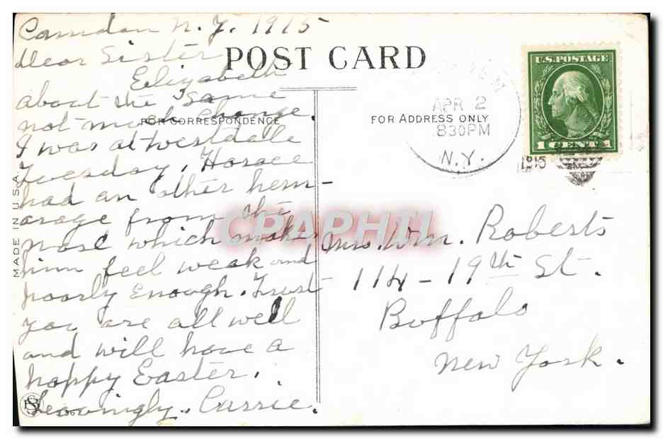 CPA Fantaisie Fleurs Lapin Paques — Rückseite
