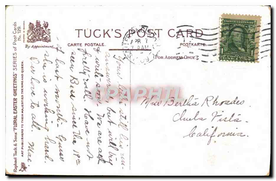 CPA Fantaisie Fleurs — Verso