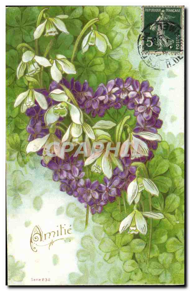 CPA Fantaisie Fleurs Coeur 