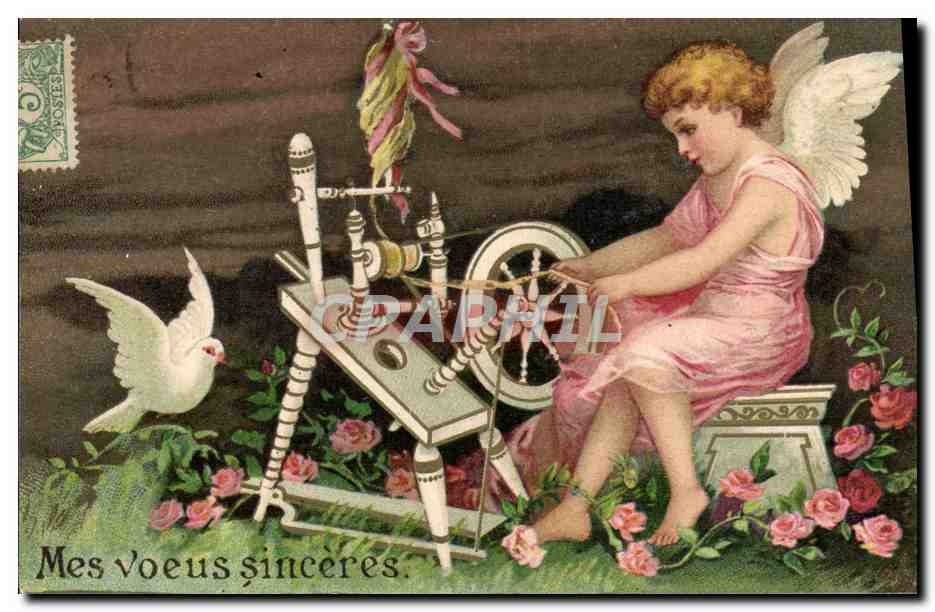 CPA Fantaisie Ange Anges Colombe 