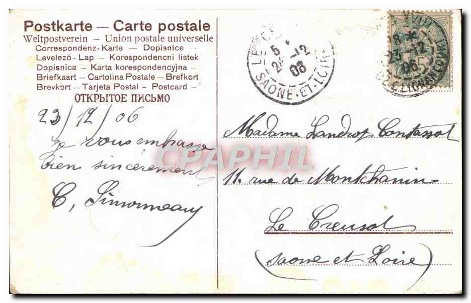 CPA Fantaisie Anges Ange Noel — Rückseite