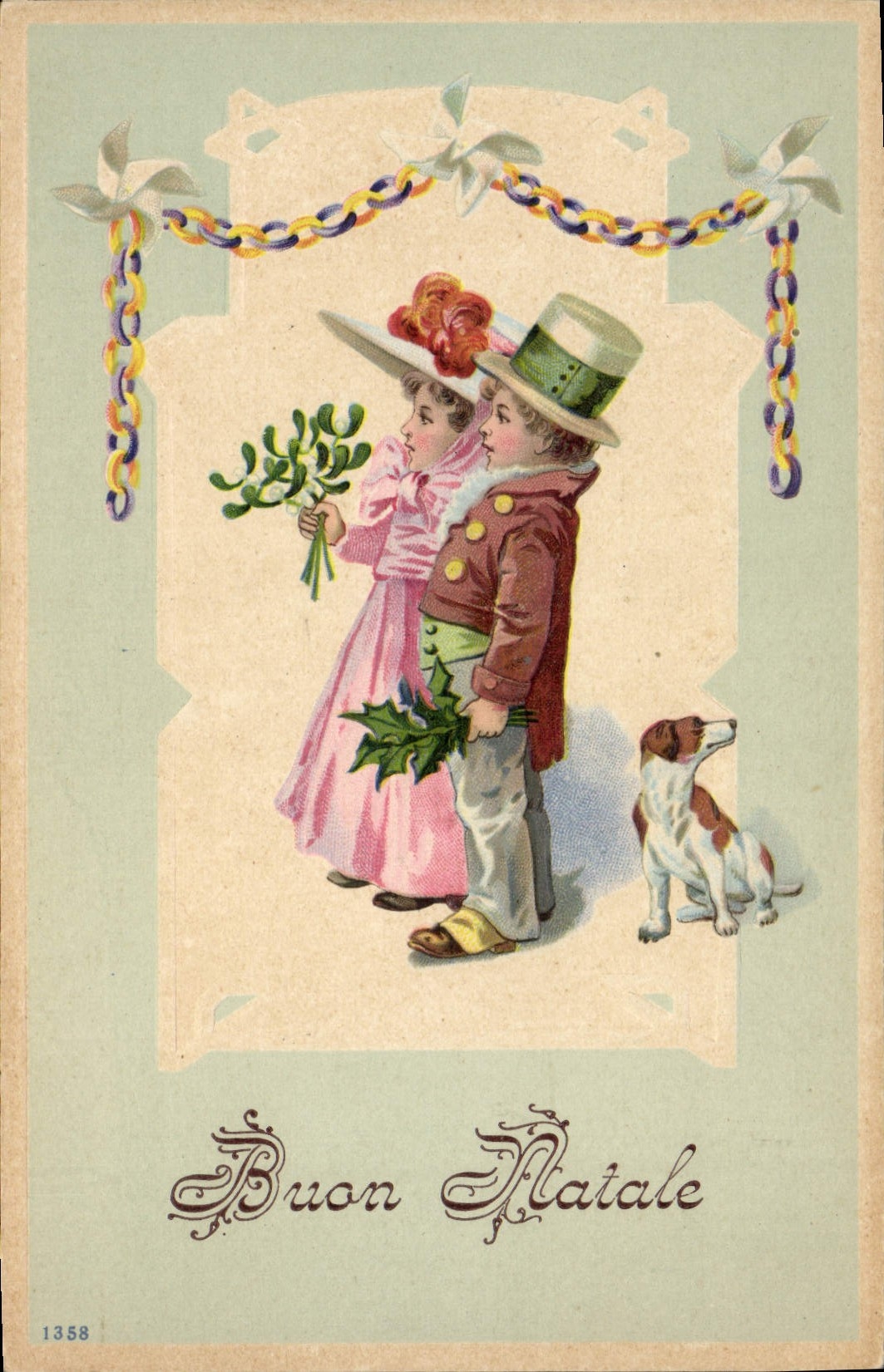 CPA Fantaisie Enfants Chien