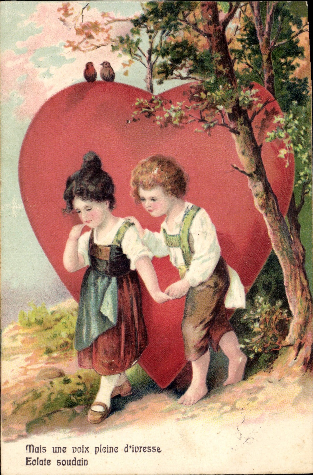CPA Fantaisie Enfants Coeur 