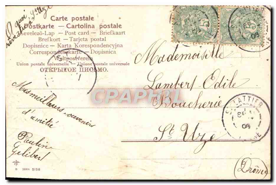 CPA Fantaisie Enfants Coeur  — Rückseite