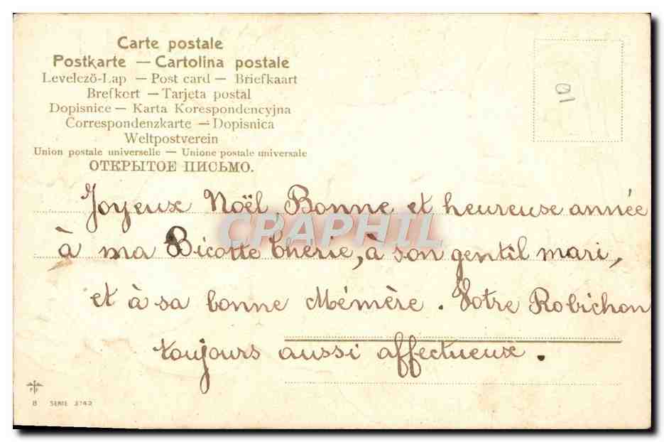 CPA Fantaisie Enfant Bonhomme de neige Luge — Rückseite