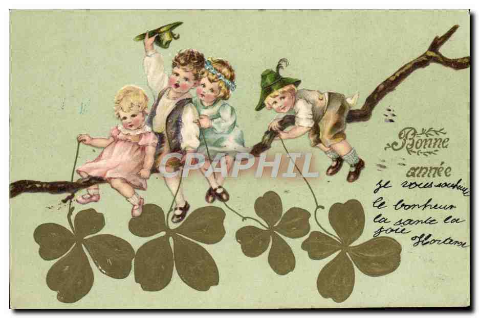 CPA Fantaisie Enfants Trefle