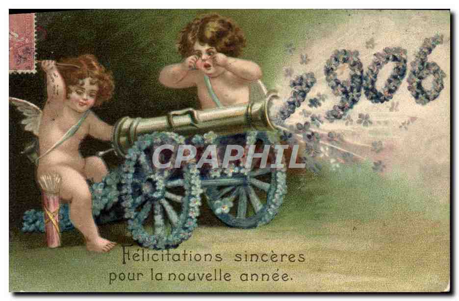 Cupides avec canon — 1906 — éditeur non visible