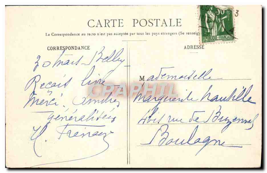 Fille et chien jouant aux cartes — Phototypie A. Beauregard & Cie, Nancy — n°2 — Verso