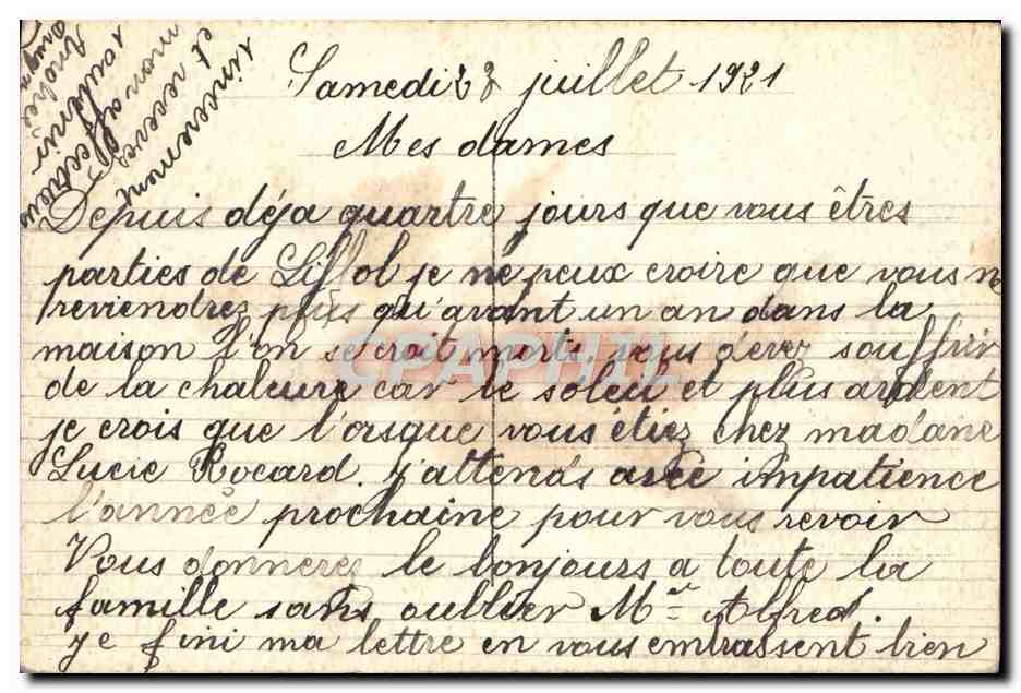 CPA Fantaisie Oiseau Fleur — Verso