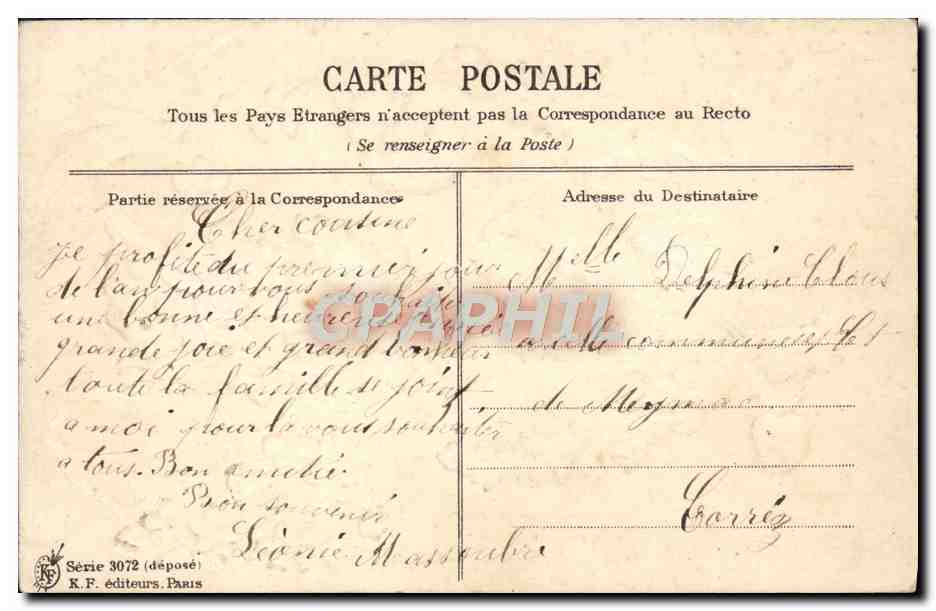 Violettes et colombe — Série 3072 — K.F. éditeurs, Paris — Achterkant