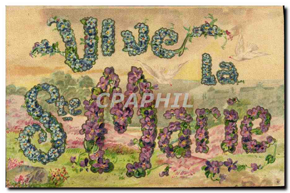 Vive la Ste Marie — Carte postale de vœux — Éditeur : T. P. (Paris) — N° 3072