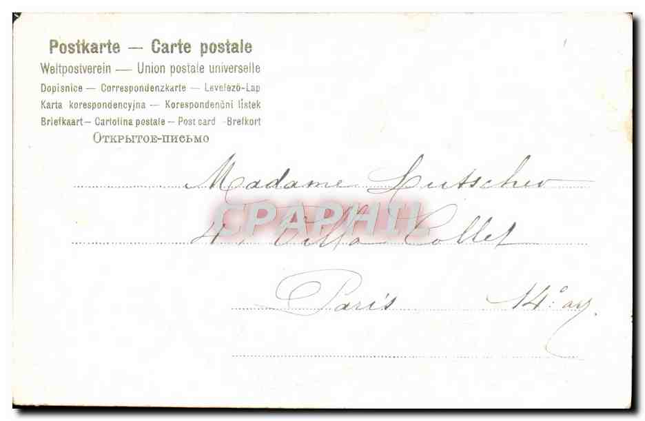 CPA Fantaisie Fleurs Oiseaux  — Verso