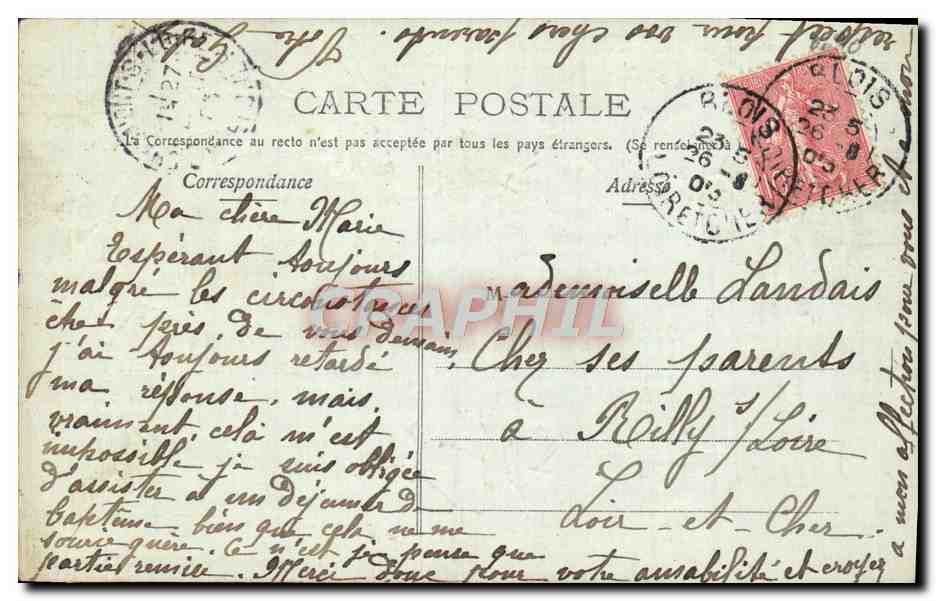 CPA Fantaisie Fleurs Marie  — Verso