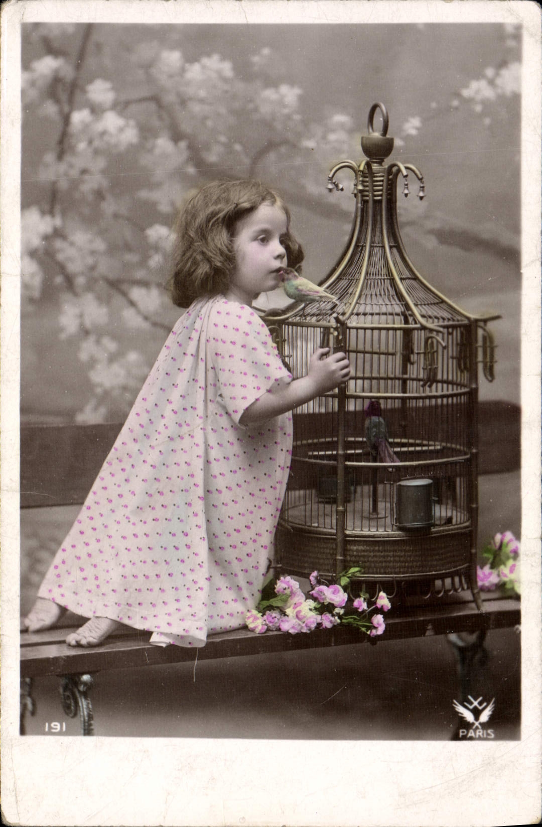 CPA Fantaisie Enfant Oiseau