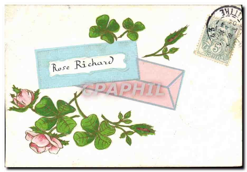 CPA Fantaisie Fleurs Trefles