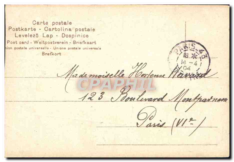 CPA Fantaisie Fleurs Trefles — Rückseite