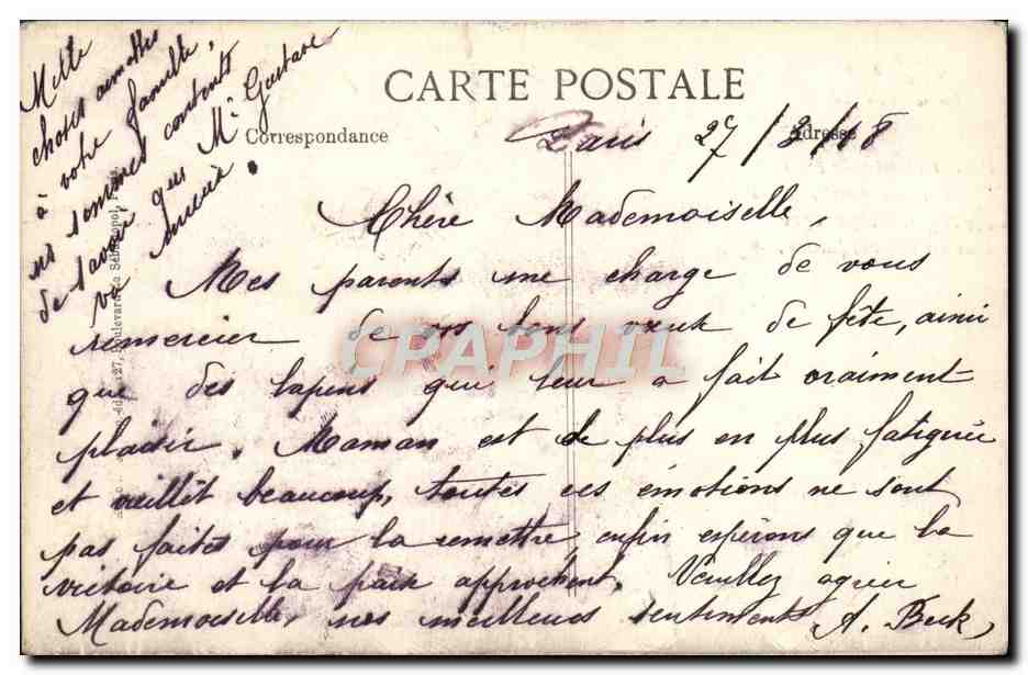CPA Fantaisie Fleurs Cloches — Rückseite