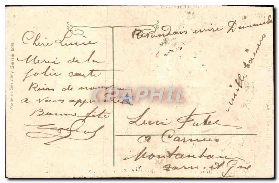 CPA Fantaisie Ange — Rückseite