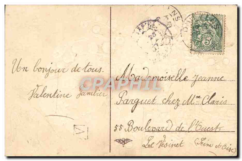 CPA Fantaisie Enfant Fleurs  — Verso