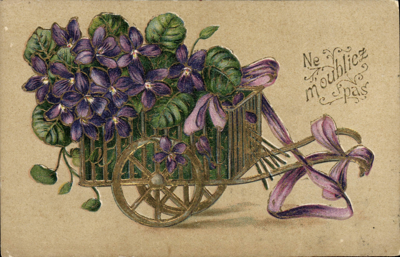 CPA Fantaisie Fleurs Brouette