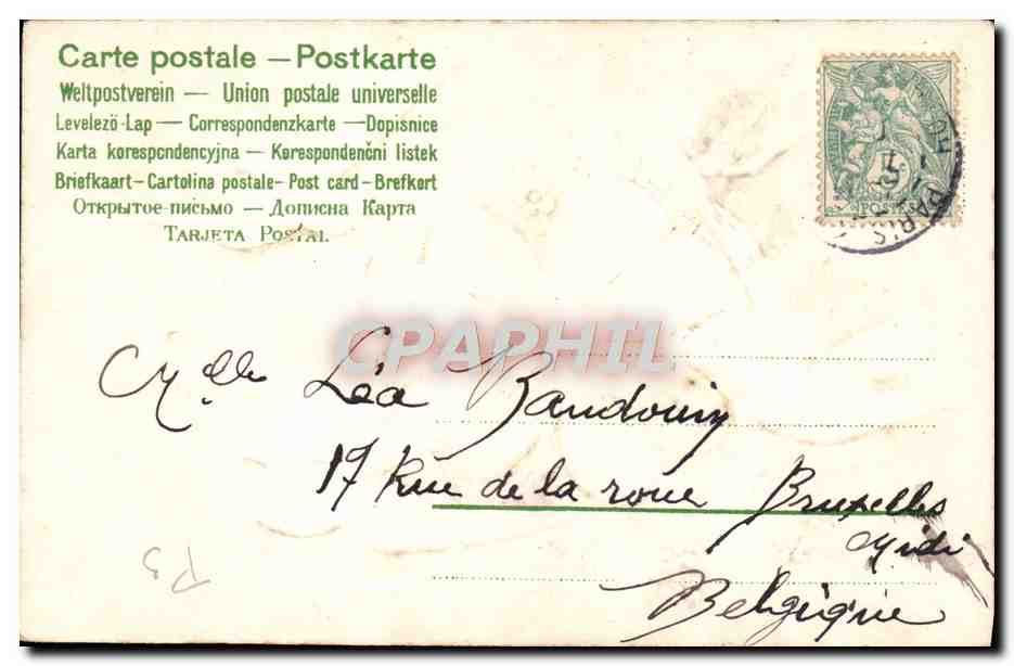 CPA Fantaisie Fleurs Trefle Colombes — Rückseite