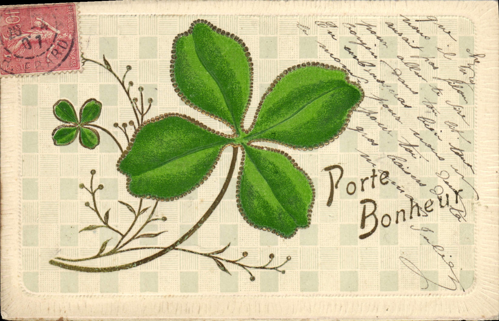 CPA Fantaisie Fleurs Trefle