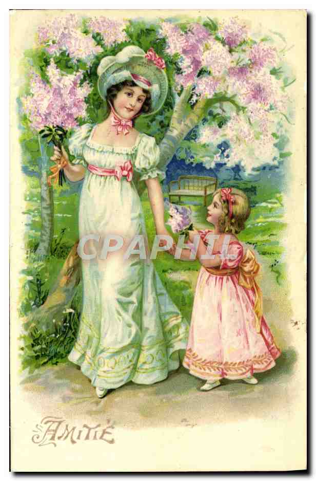 CPA Fantaisie Femme Enfant