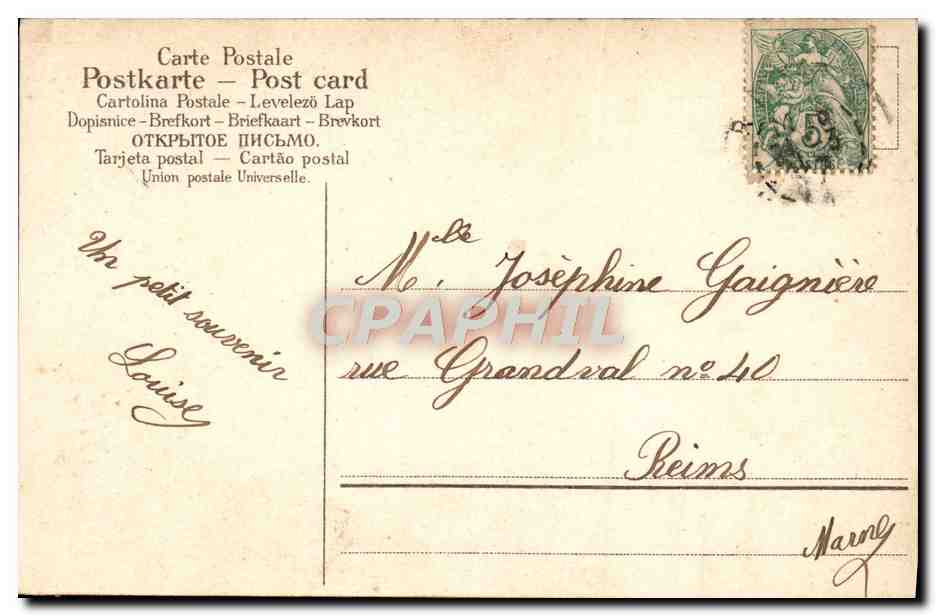 CPA Fantaisie Femme Enfant — Rückseite