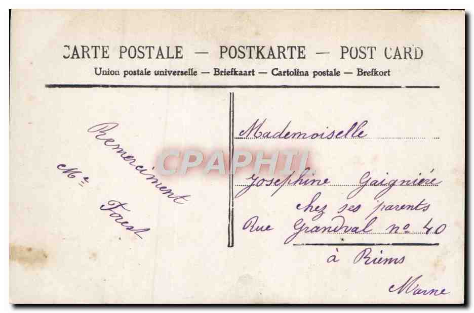 CPA Fantaisie Femme — Rückseite