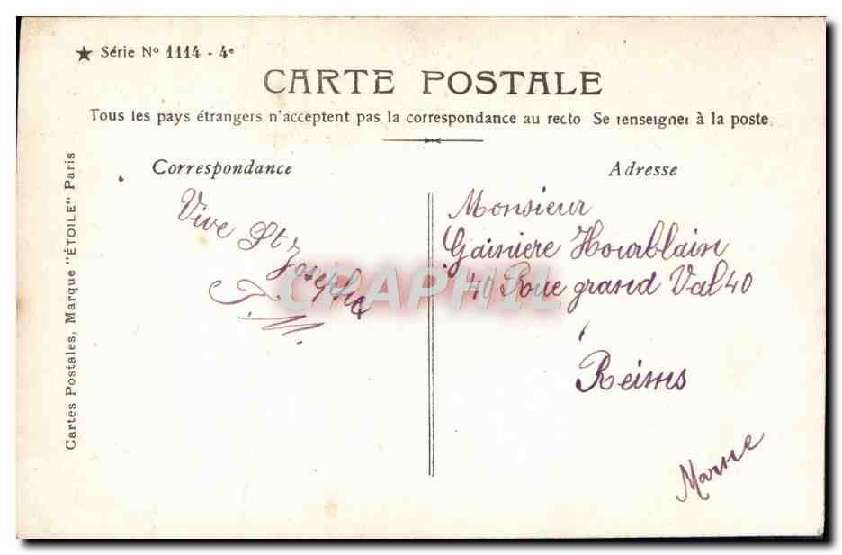 CPA Fantaisie Enfant — Rückseite