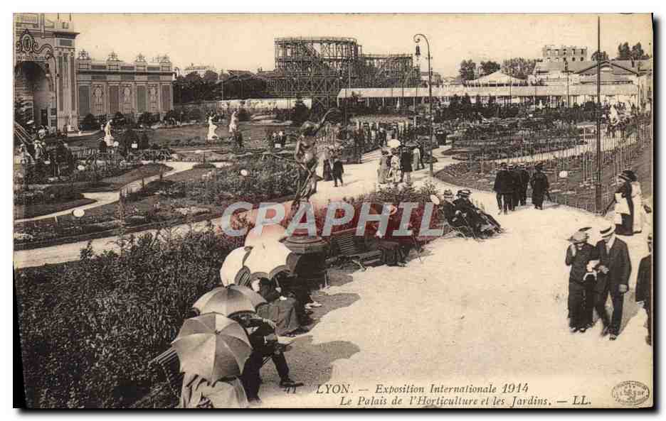 LYON — Internationale Ausstellung 1914 — Das Palais der Floristik und die Gärten — LL.