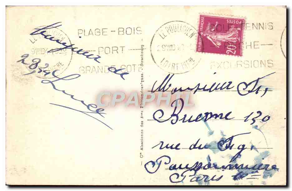 CPA Rochers De La Grande Cote — Rückseite