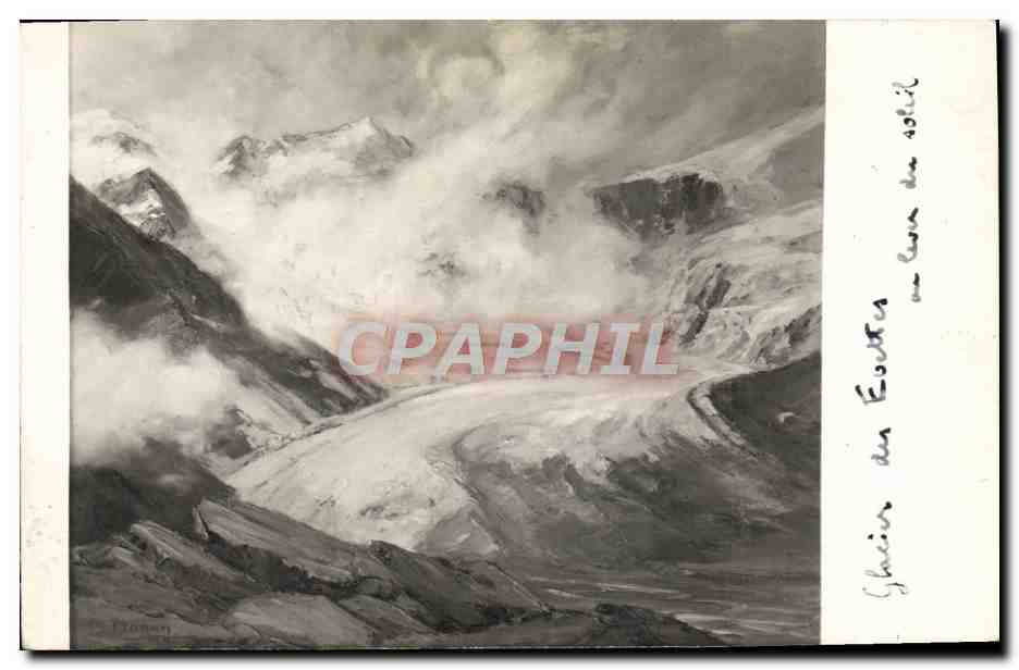CPA Glacier des Evettes au lever de soleil