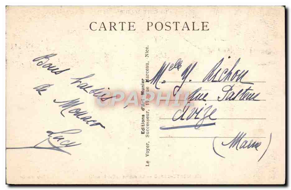 CPA Monte Carlo Le Casino — Verso