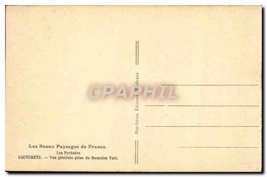 Cauterets — Vue générale prise du Mamelon Vert — Tito — Rückseite